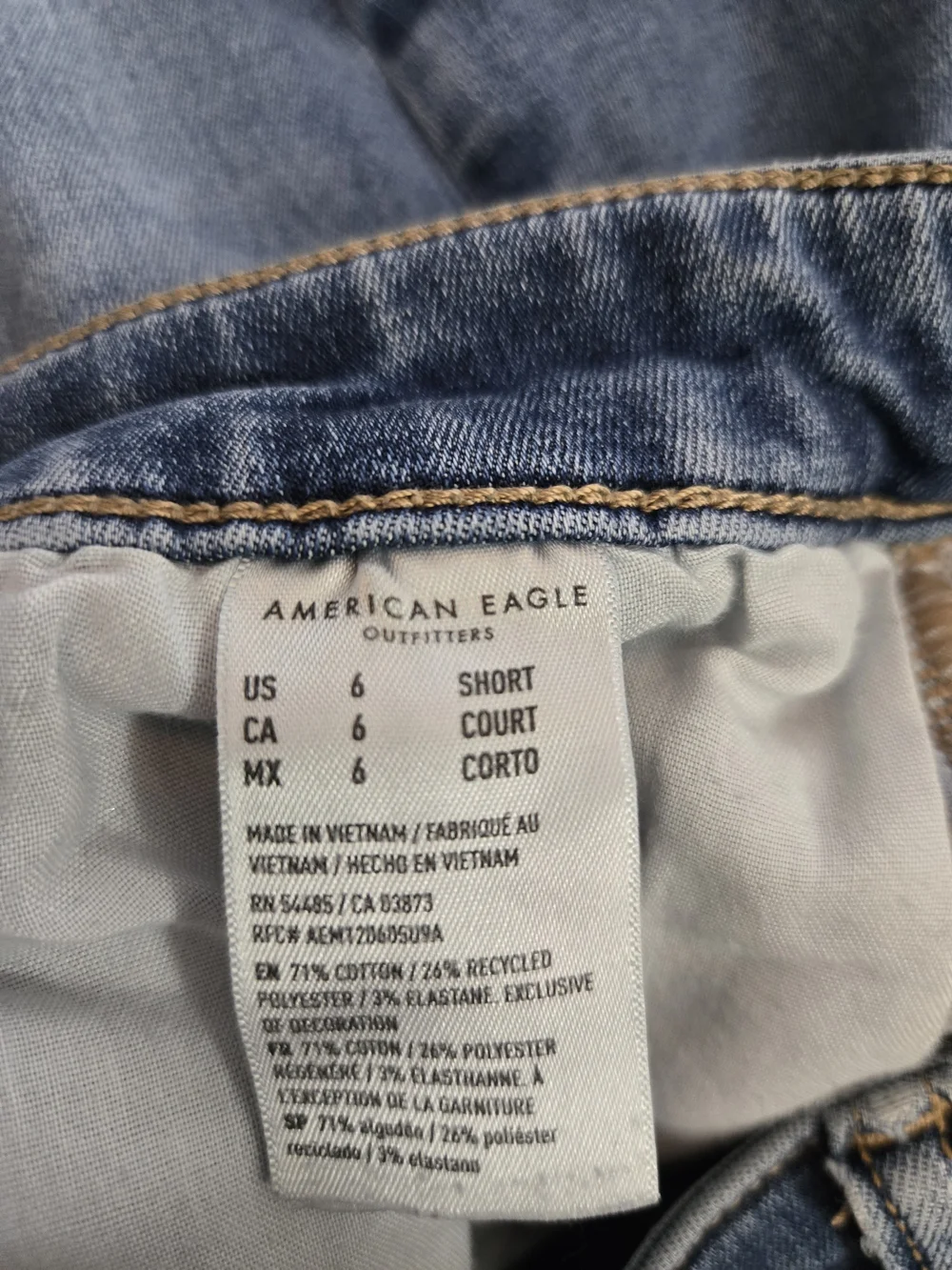 American Eagle Outfitters Light Blue Denim Frayed Hem Women's Shorts